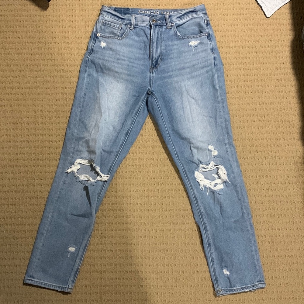 American Eagle distressed mom jeans, size 2